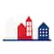 Glitzhome® 16" Wooden Patriotic America House Table Décor